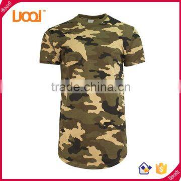 100 cotton curved hem t shirt oversize camo tall t-shirt blank