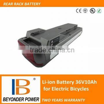 Best price, CE RoHS approved, rear rack 36volt li ion batteries for electric bike, two years warranty