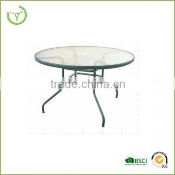 Round glass top and metal frame coffee table/stainless steel round coffee table/caef furniture