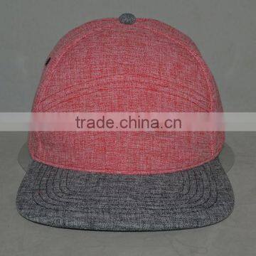 Pink and Grey flat brim blank Snapback hat