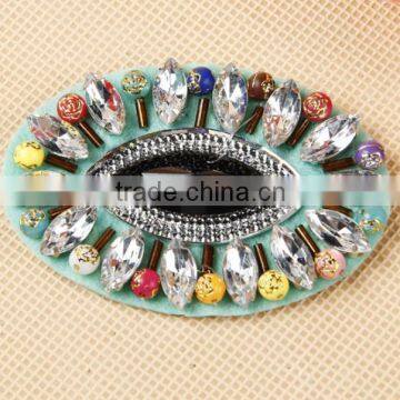 Oval shape shining crystal beaded applique,beautiful shoes accessories