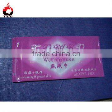 Wet napkin for hand plastic pack