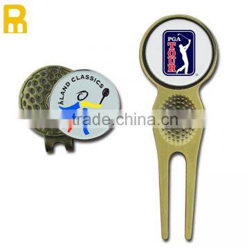 Bulk wholesale a set of divot tool ball marker hat clip golf accessories