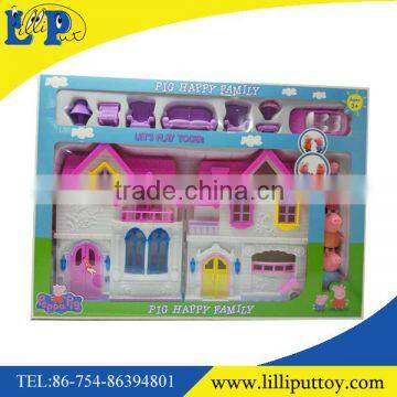 Happy lighting and musical cartoon pig family toy