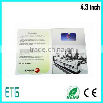 7 Inch TFT LCD video card video greeting card video brochure for promotion