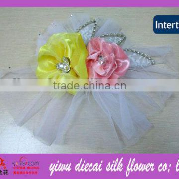 2013 Yiwu wholesale new design satin hair flowers/hair accessory for wedding