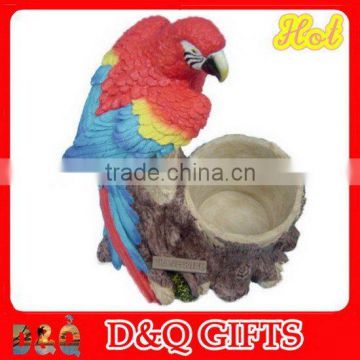 Resin tropical parrot bird figurine