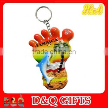 Wholesale souvenir footprint resin keychain