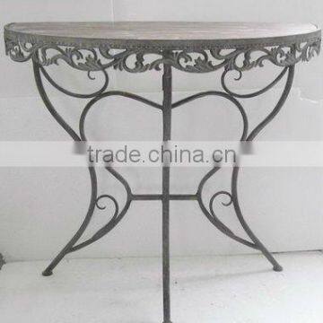Metal and Wooden Side Table
