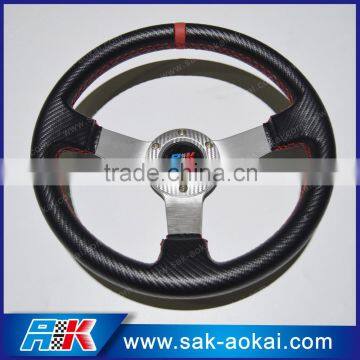 310mm Leather PVC Steering Wheel With Red Top Center Ring