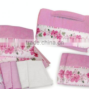 promotion cotton TC print fabric hand towel set