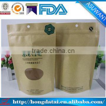 wholesale factory price brown kraft paper for snack packaging with oval clear window