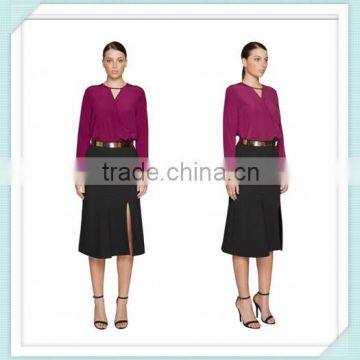 Lady's bonded plain dyed fashion skirt
