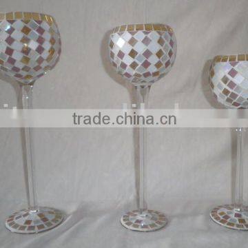 glass mosaic;glass candle holder