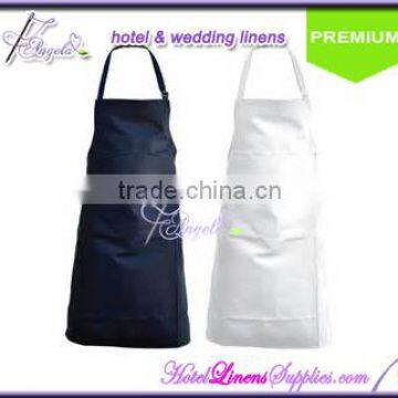 White Kitchen Bib Aprons for Restaurants, Hotels-spun Poly Fabric photo-3