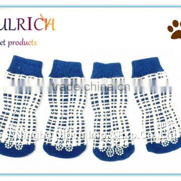 S8 New Design Cotton Checks Knitted Dog Socks photo-3