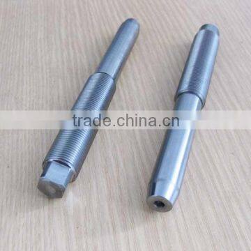 Zinc plated threaded steel dowel pin with ring