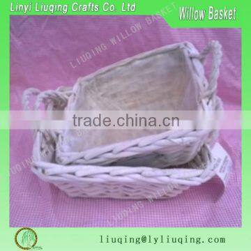 white willow garden basket with small handles home garden plant baskets