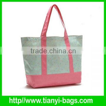 Newest color blocking tote beach bag for women shopping bag