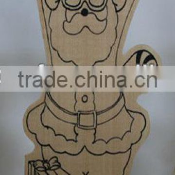 wooden crafts painted sant clause shapes