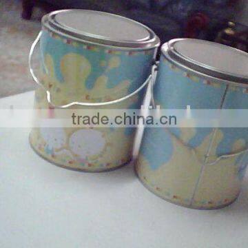 round chemical packaging tin can with colorful printing