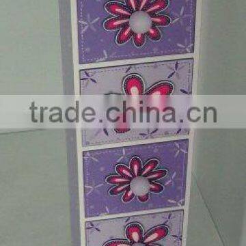 wooden purple flower cabinet