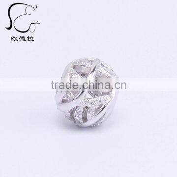 z ilver silver cz iamond diamond pave bead