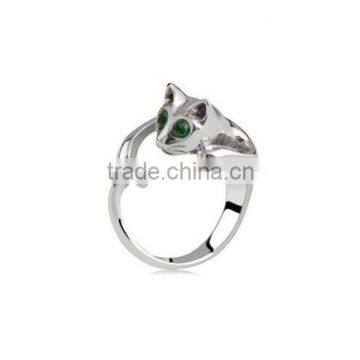 Wholesale new Europe and the United States foreign trade jewelry handmade polishing alloy cat ring adjustable openings