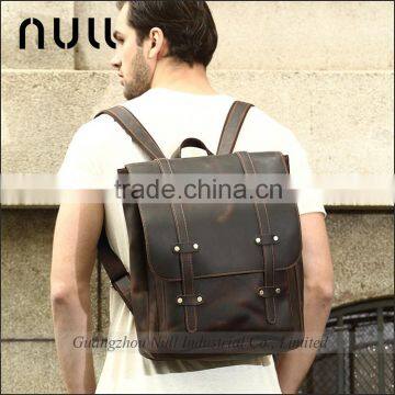 Vintage Leather Briefcase 2-in-1 Leather School Bag Backpack photo-3