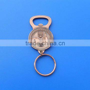 ancient brass color customized bottle opener keychain