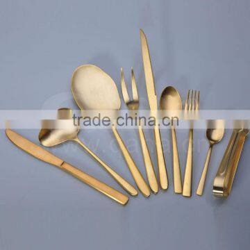 new design 24/48/72/128pcs Gold cutlery,gold Plated cutlery,gold plated dinnerware set