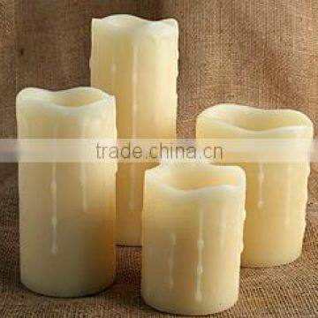 Home Interior Decorative Flat Top White Pillar Set Electric Realistic Flicker Wax Candle With Timer photo-5