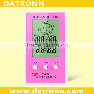 DC106 Digital lcd desk clock with temperature and humidity meter