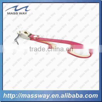 fashion promotion custom metal pink leaher mobile phone strap