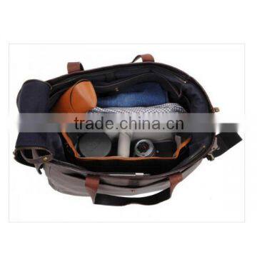 Tan Waxed Canvas Messenger Bag With Full-grain Leather Quality Choice photo-4