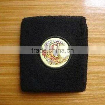 Hot sale custom logo embroidery cotton sports wristbands