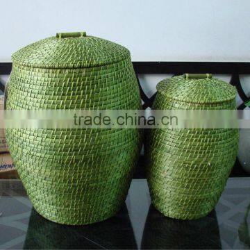 Green vietnam hamper storage basket