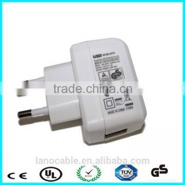 TUV OEM logo printing 5v 1a white usb phone charger