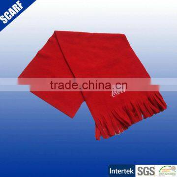 Promotional factorycheap price brand logo wholesales fleece scarf