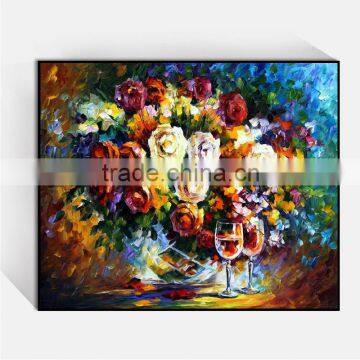 Shu1791 Palette knife heavy texture handmade flower oil painting for bedroom