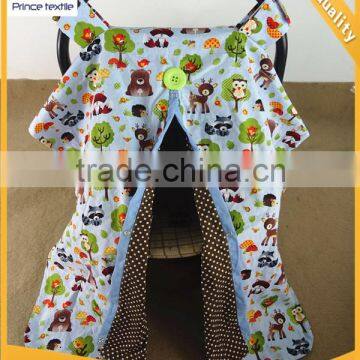 Baby Canopy Infant Fox Print Tent Open Sun Protection Car Seat Cover