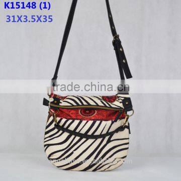 2015 new style fashion girl's shoulder bag with bright colorful printing