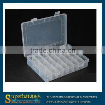 Adjustable 24 Compartment Slot Plastic Storage Box Jewelry Tool Container