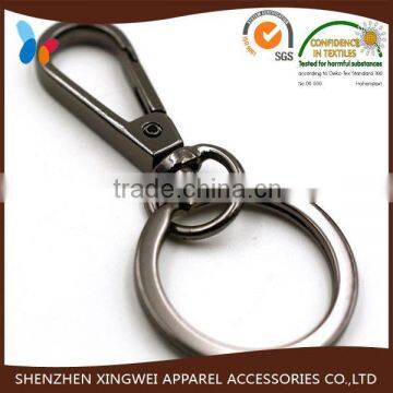 custom fashion gunmetal alloy key chain with round ring