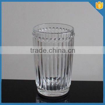 Dot Rimmed Crystal hand pressed HiBall drinkingware Christmas use glass tumbler