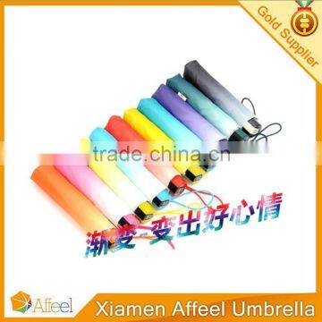 wholesale color changing 3 folded umbrella