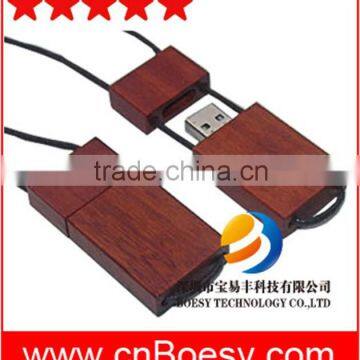 Best quality 2016 most popular wooden lanyard usb memory drive