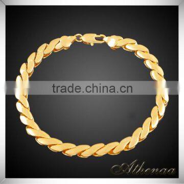 18K Gold Simple Trendy Mens Bracelet Models