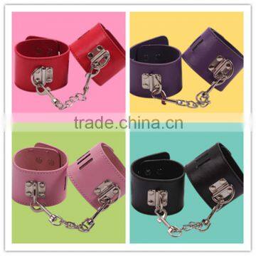 Police high quality handcuff/ Military 4 color pu handcuff/ Chain handcuff