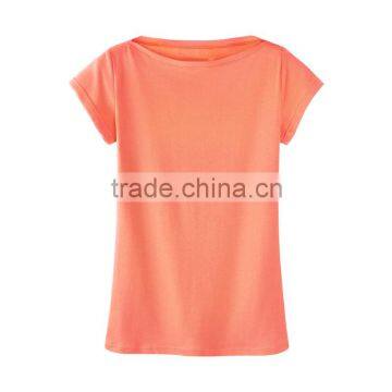 China Factory Whlesales Women Clothing Blank Brand Solid Colord T-shirt / t Shirs /tshirs With Soft Fabric photo-3
